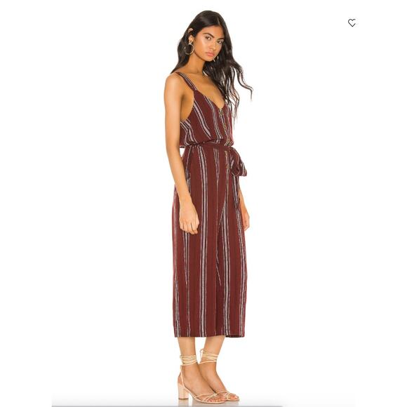 SANCTUARY Evereve NWT Sedona Maroon Striped Jumpsuit // L - Picture 2 of 12